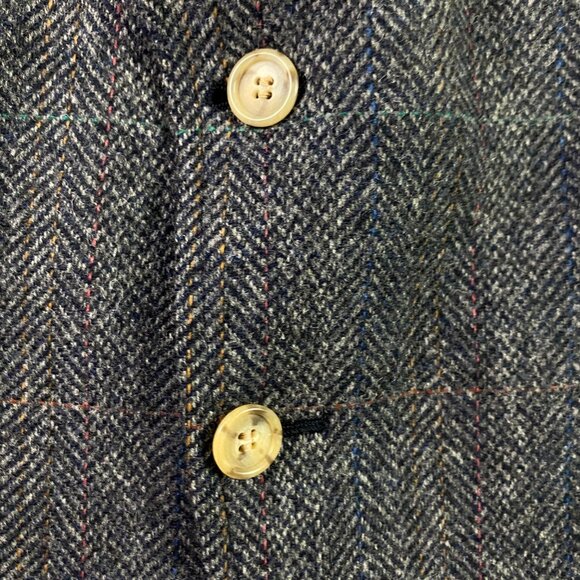 Vintage Evan Picone Herringbone Tweed Blazer Sport Coat Men's 42R Fits 40S Gray - Picture 5 of 16